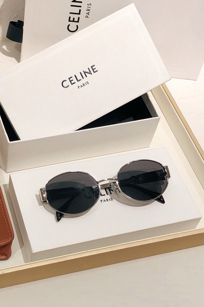 Celine Солнцезащитные очки Triomphe - Black / Silver