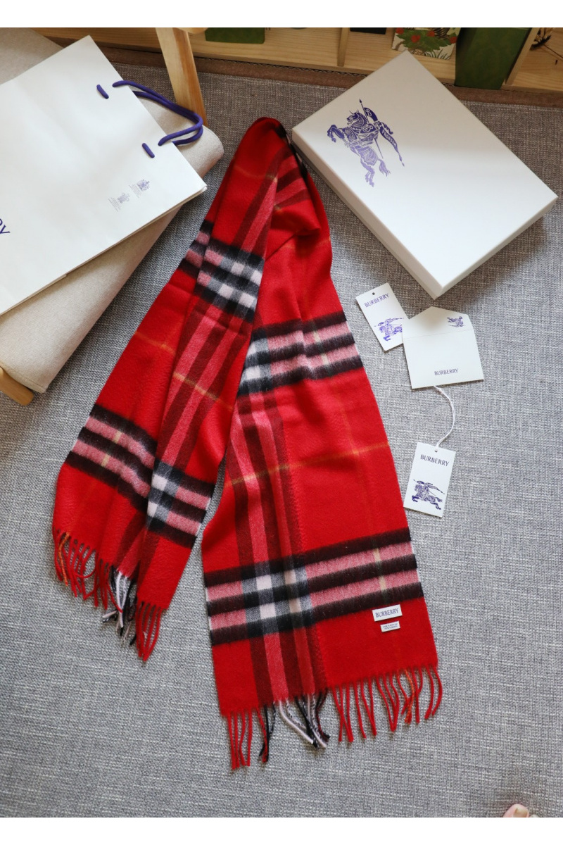 Burberry Шарф two-tone Check premium 168x30 см - Red