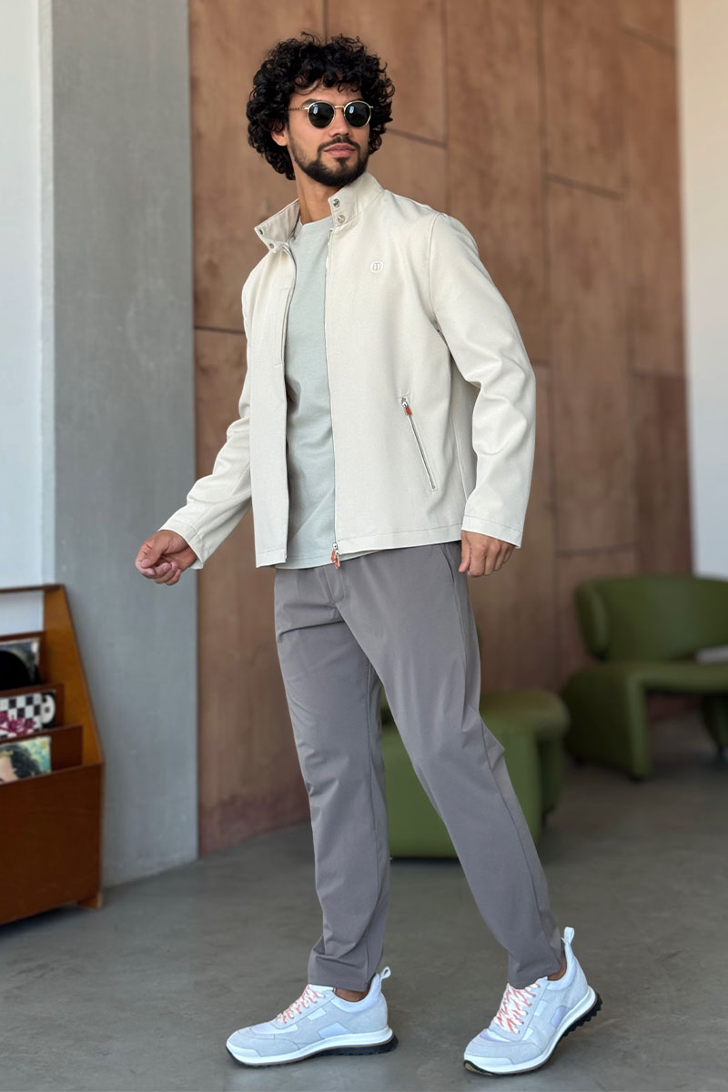 Hermes Мужская бежевая куртка 