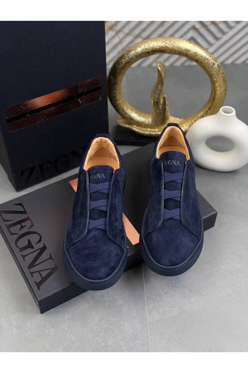 Zegna Замшевые кроссовки Triple Stitch