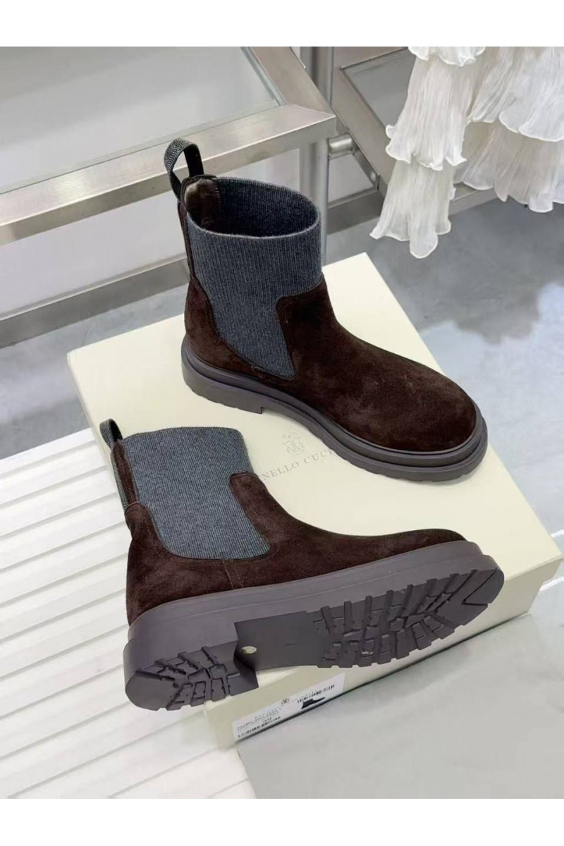Brunеllо Сuсinеlli Женские замшевые сапоги premium - Brown