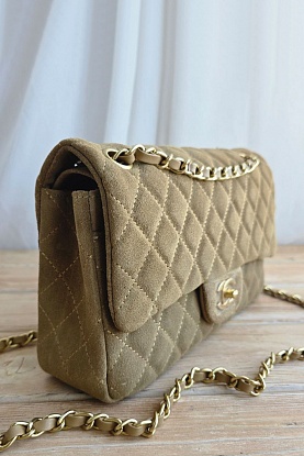 Замшевая сумка Classic Double Flap 25x14 см