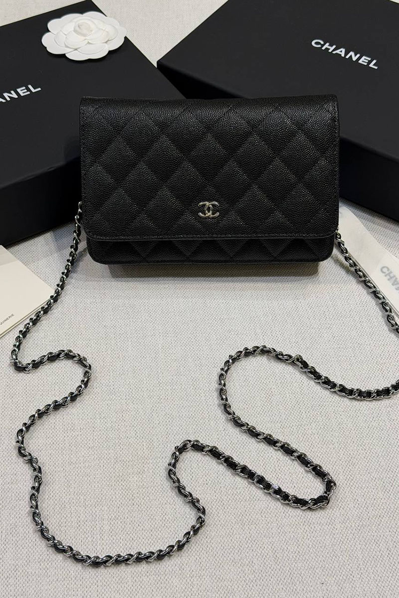 Chаnеl Кожаная сумка Wallet on Chain premium 19x12x4 см