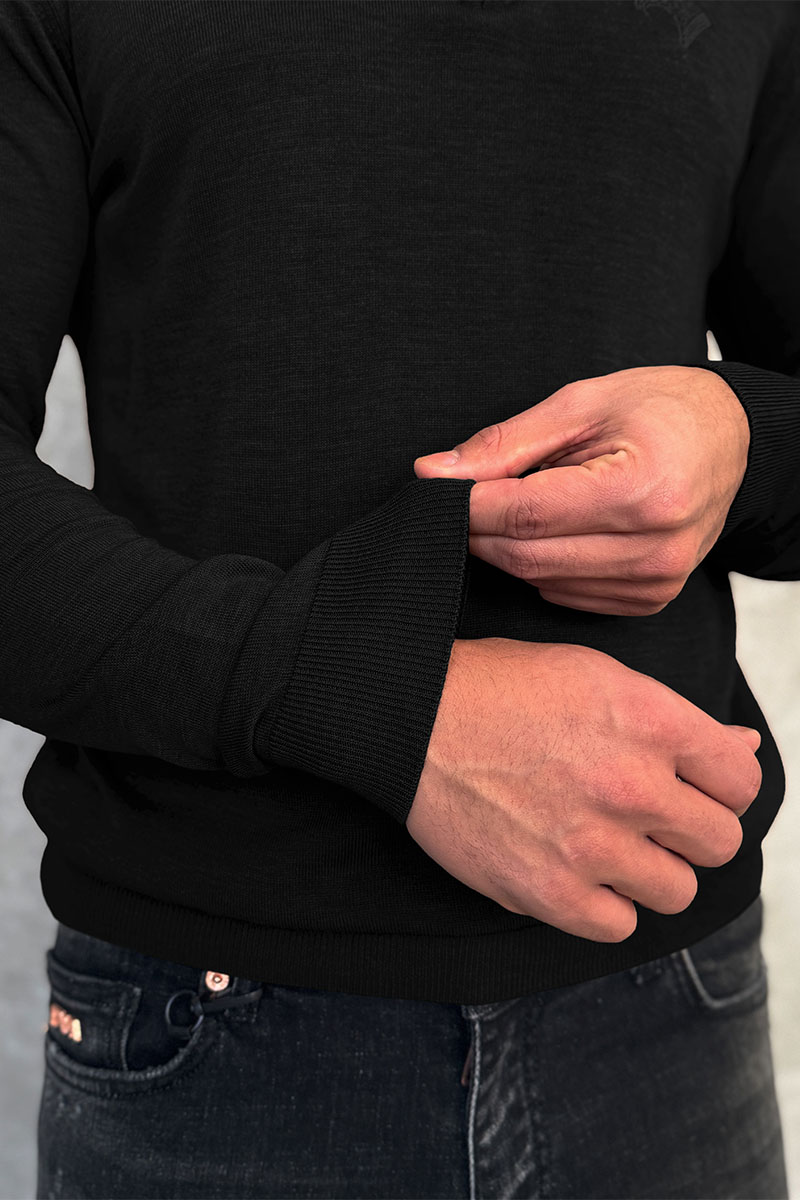 Stеfаnо Riссi Чёрное поло с длинным рукавом zip-up 