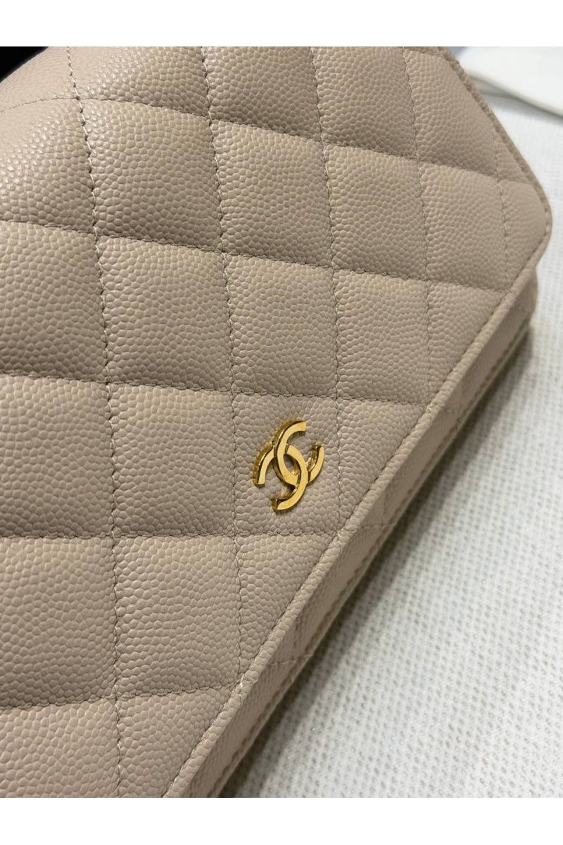 Chаnеl Кожаная сумка Wallet on Chain premium 19x12x4 см