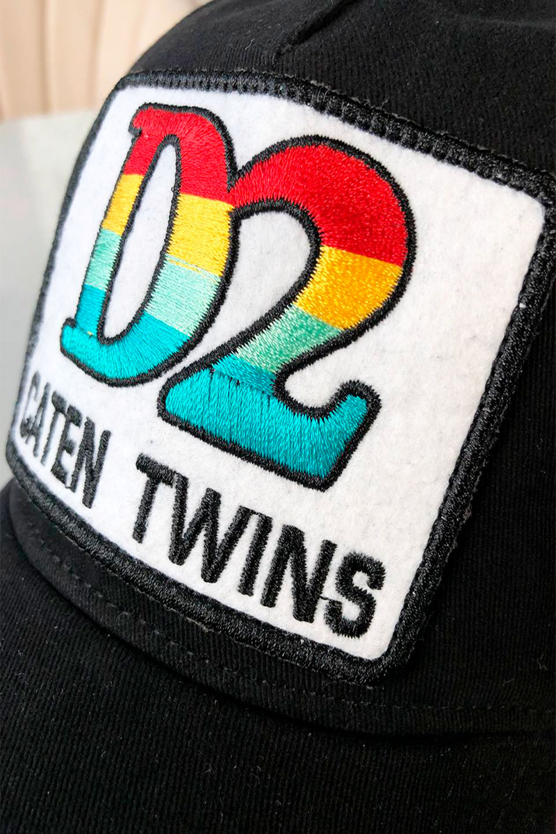 Dsquared2 Мужская чёрная бейсболка Caten Twins
