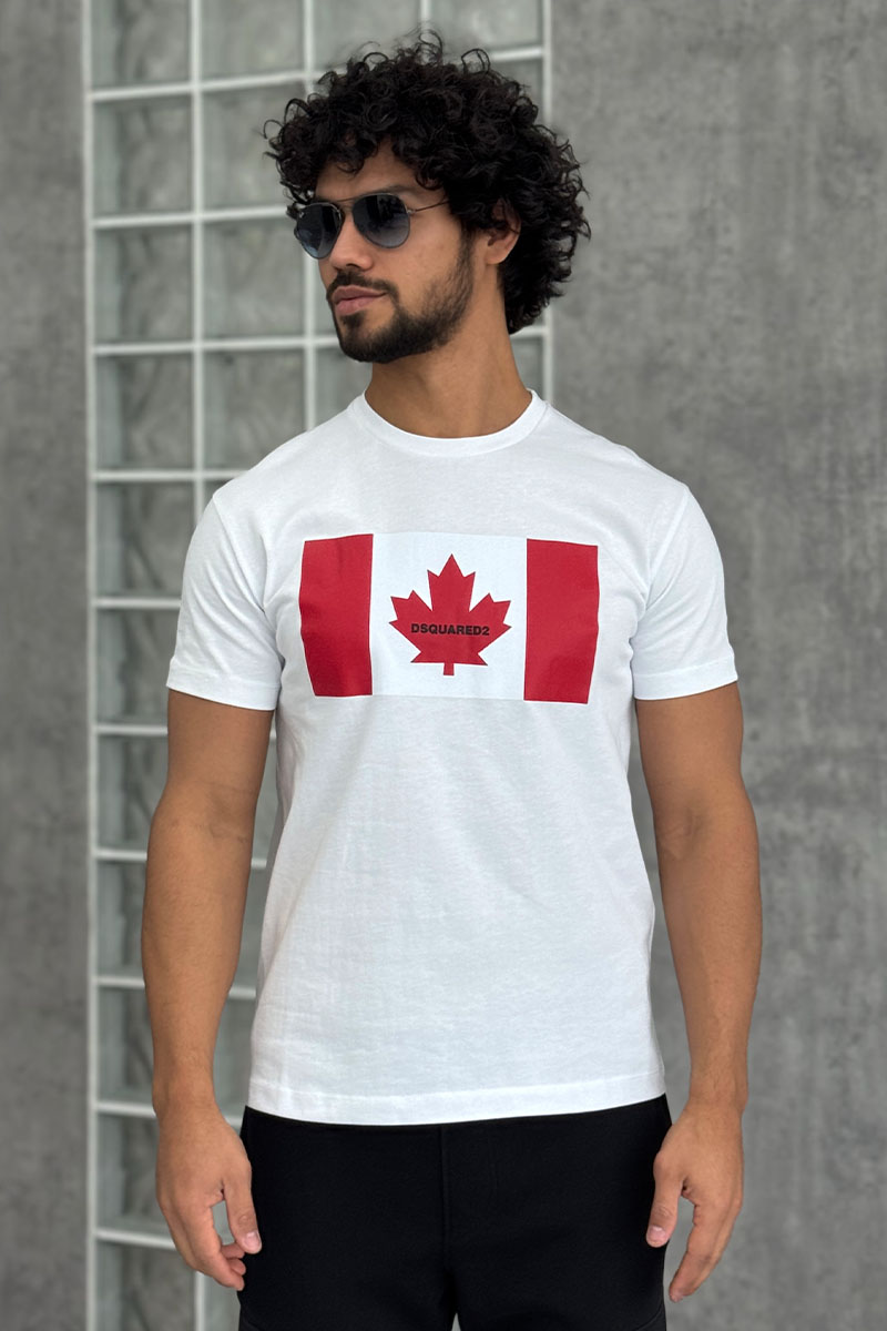 Dsquared2 Футболка белого цвета Flag of Canada 