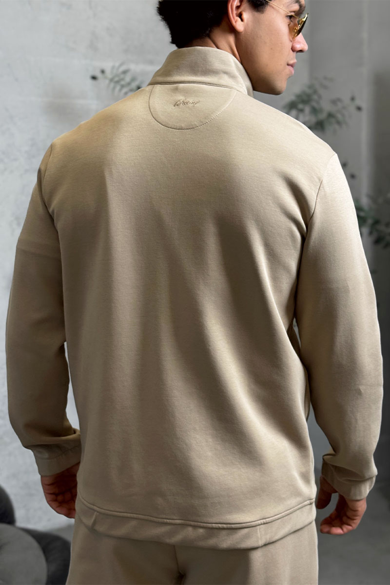 Brioni Бежевая кофта на молнии B-еmbroidery