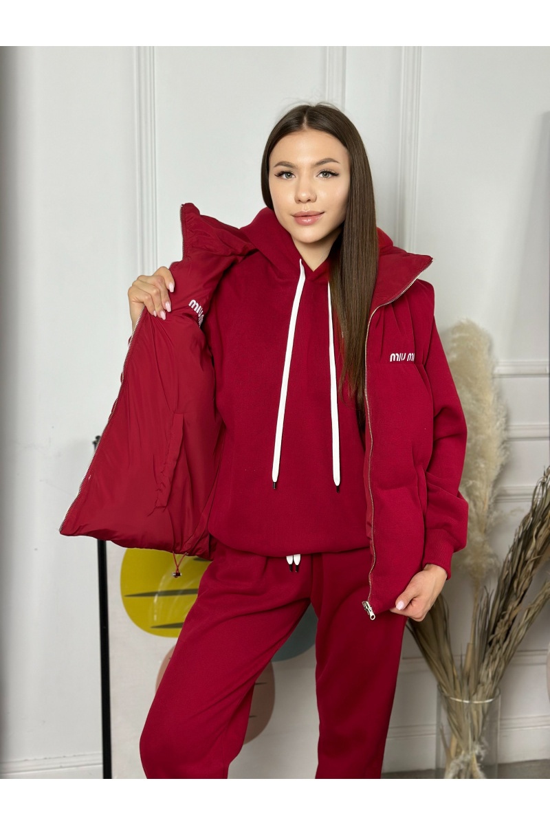 MIU MIU Женский красный костюм тройка