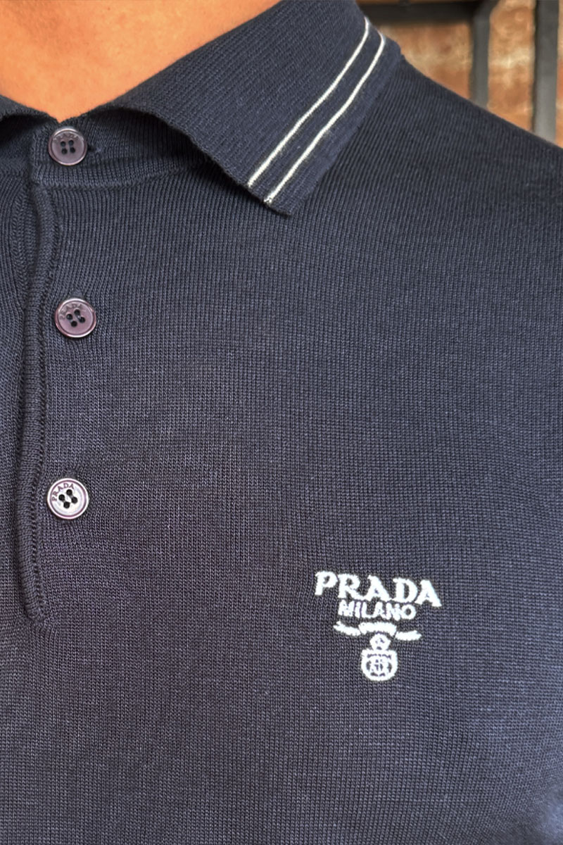 Prada Поло тёмно-синего цвета Milano