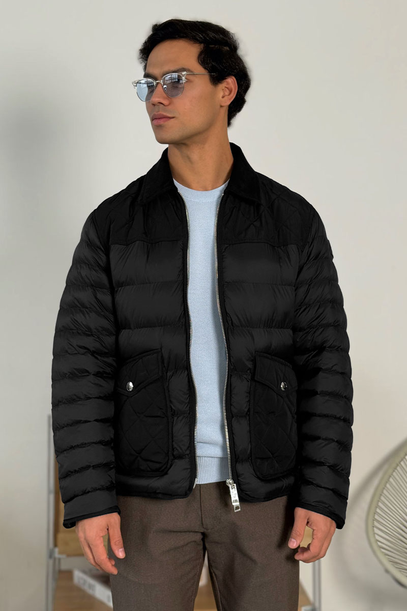 Burberry Чёрная пуховая куртка London England logo-patch