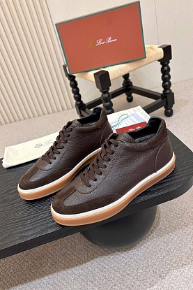 Кожаные кроссовки с мехом  high-top