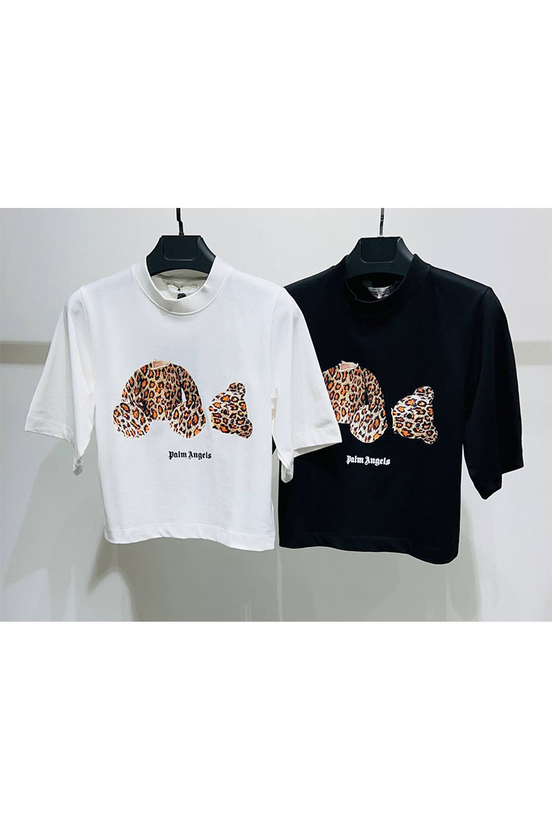 Palm Angels Белая оверсайз футболка Leopard Bear