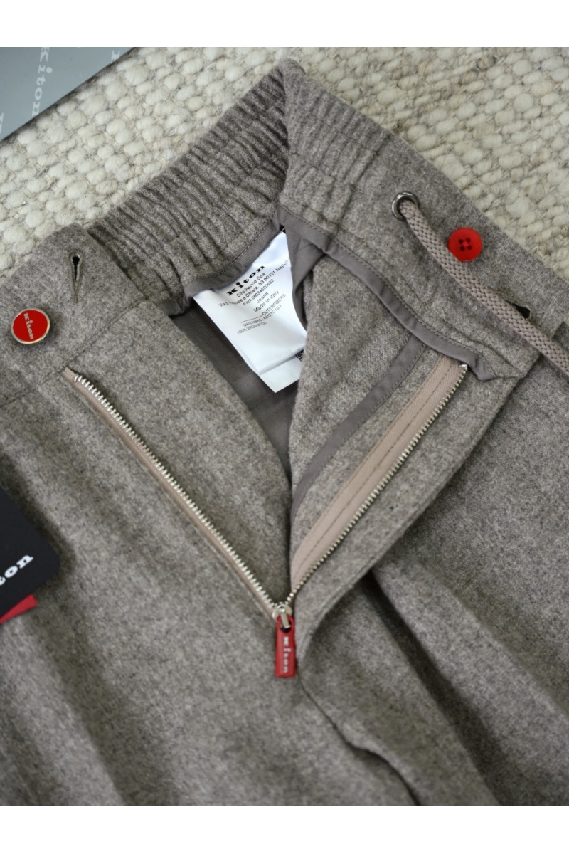 Kiton Мужские бежевые брюки premium