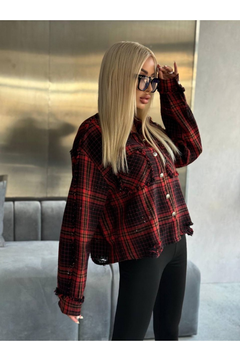 Chrome Hearts Женская рубашка в клетку Premium - Red / Black