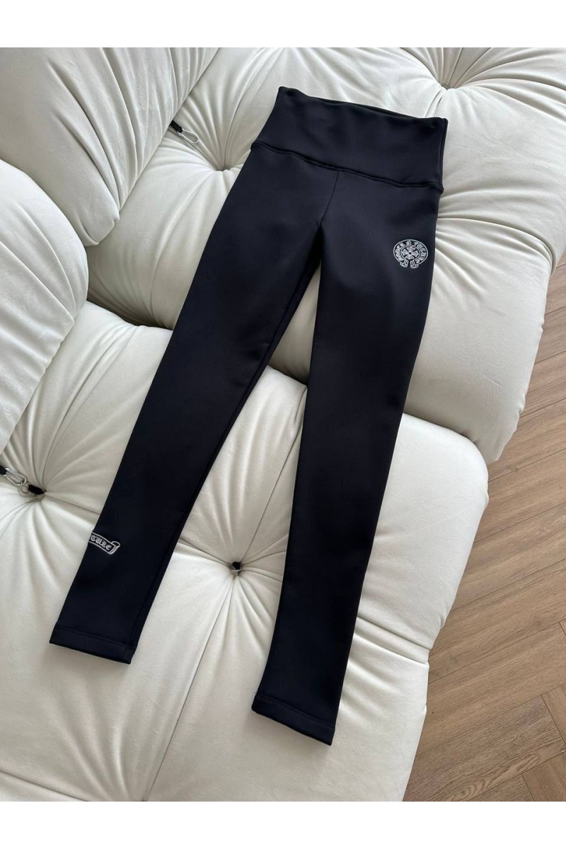 Chrome Hearts Женские утеплённые леггинсы чёрного цвета
