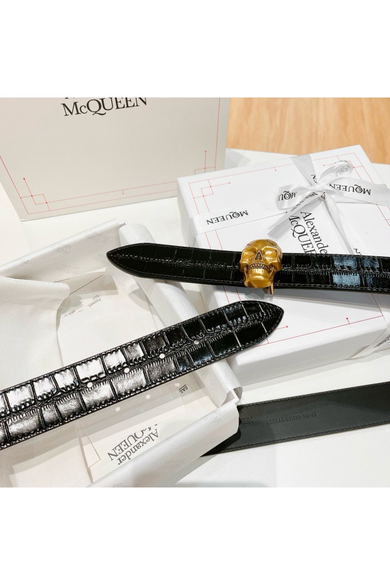 Alexander McQueen Кожаный ремень Skull Premium (ширина 3.5 см)