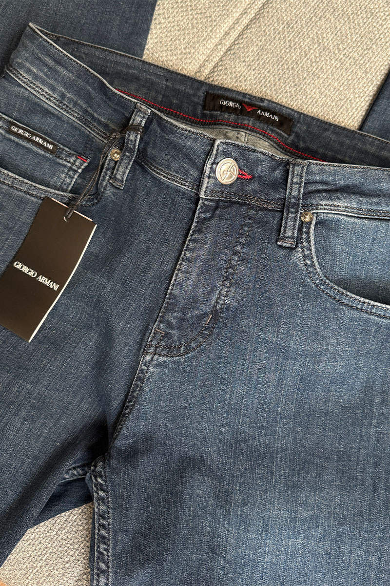 Emporio Armani EA7 Мужские джинсы синего цвета regular fit