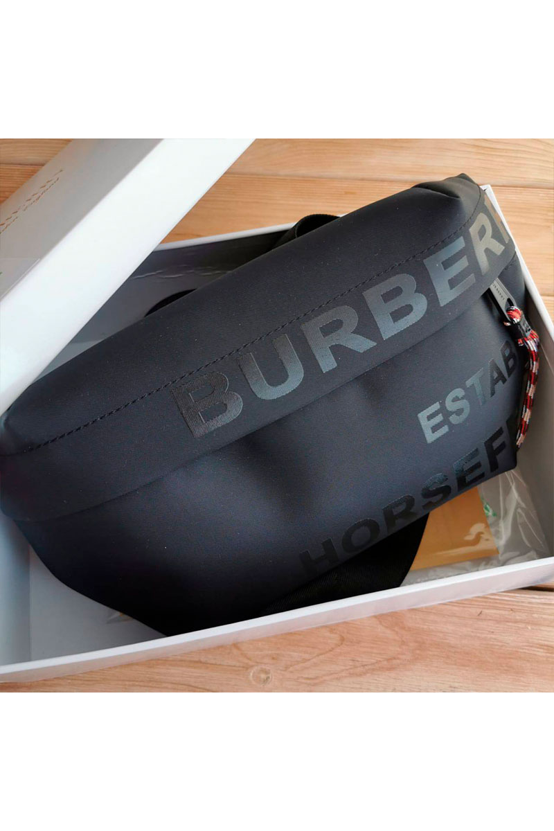 Burberry Текстильная сумка на пояс Sonny Bum Horseferry Print 28x14 см