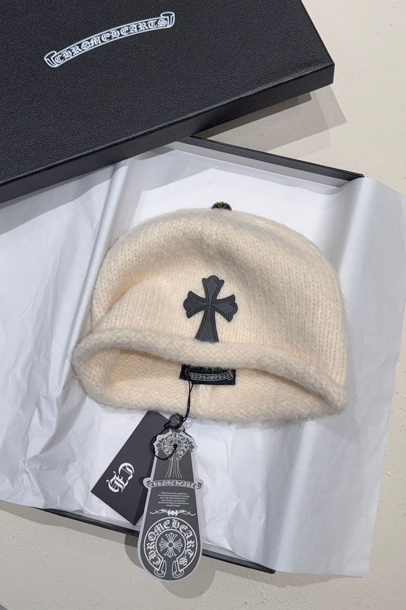 Chrome Hearts Шапка белого цвета 