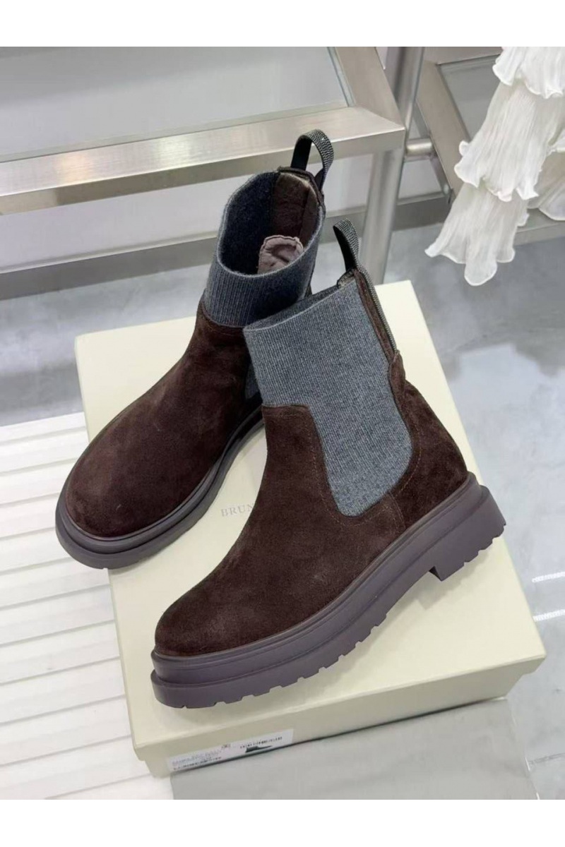 Brunеllо Сuсinеlli Женские замшевые сапоги premium - Brown