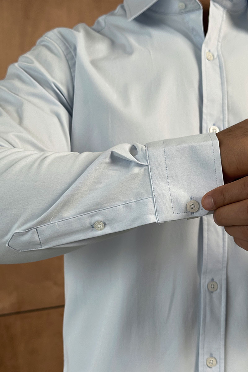 Loro Piana Мужская голубая рубашка logo-embroidered