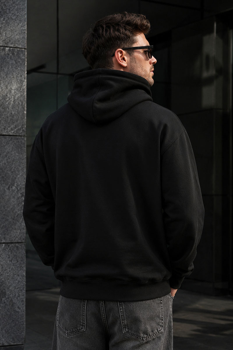 Lоuis Vuittоn Чёрное мужское худи embroidered signature