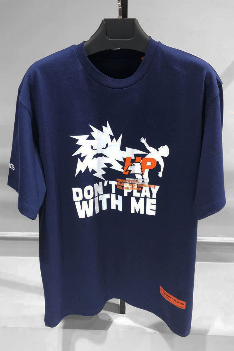 Heron Preston Оверсайз футболка "Don't Play With Me" Navy