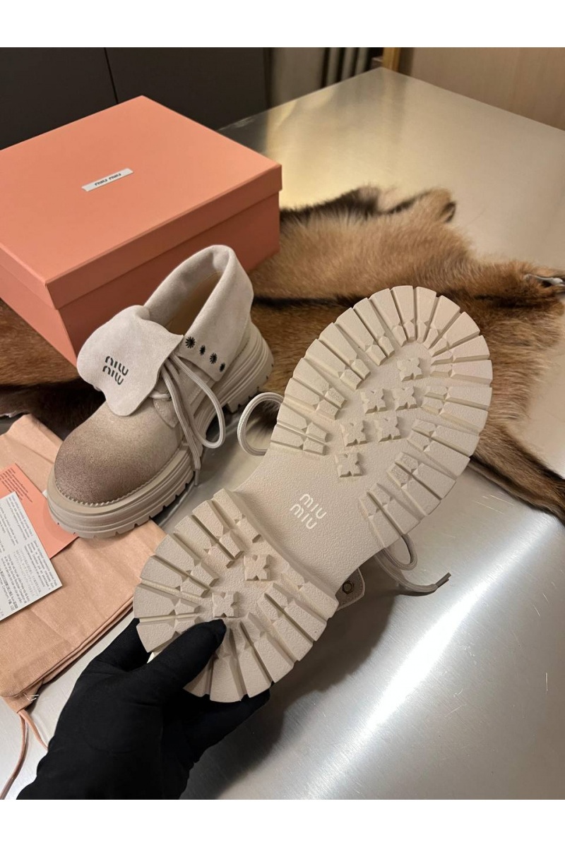 MIU MIU Женские замшевые ботинки premium - Beige