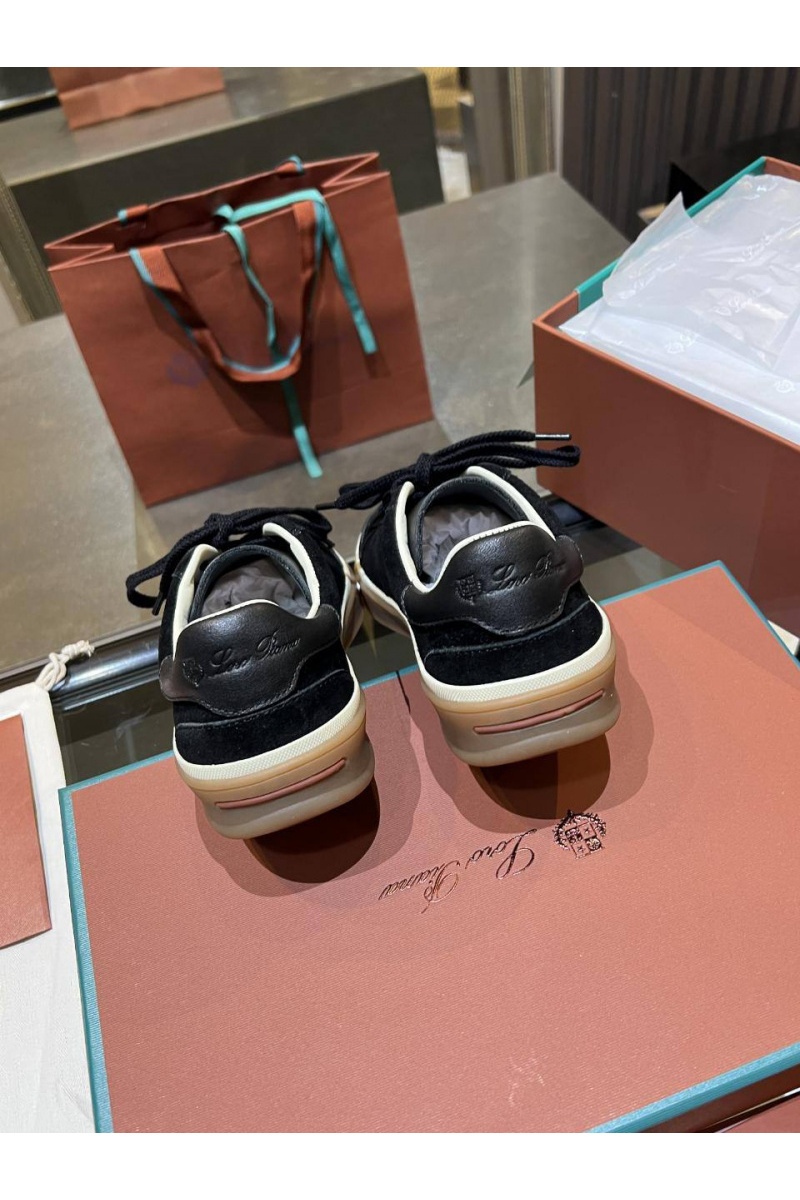 Loro Piana Женские замшевые кроссовки Premium - Black