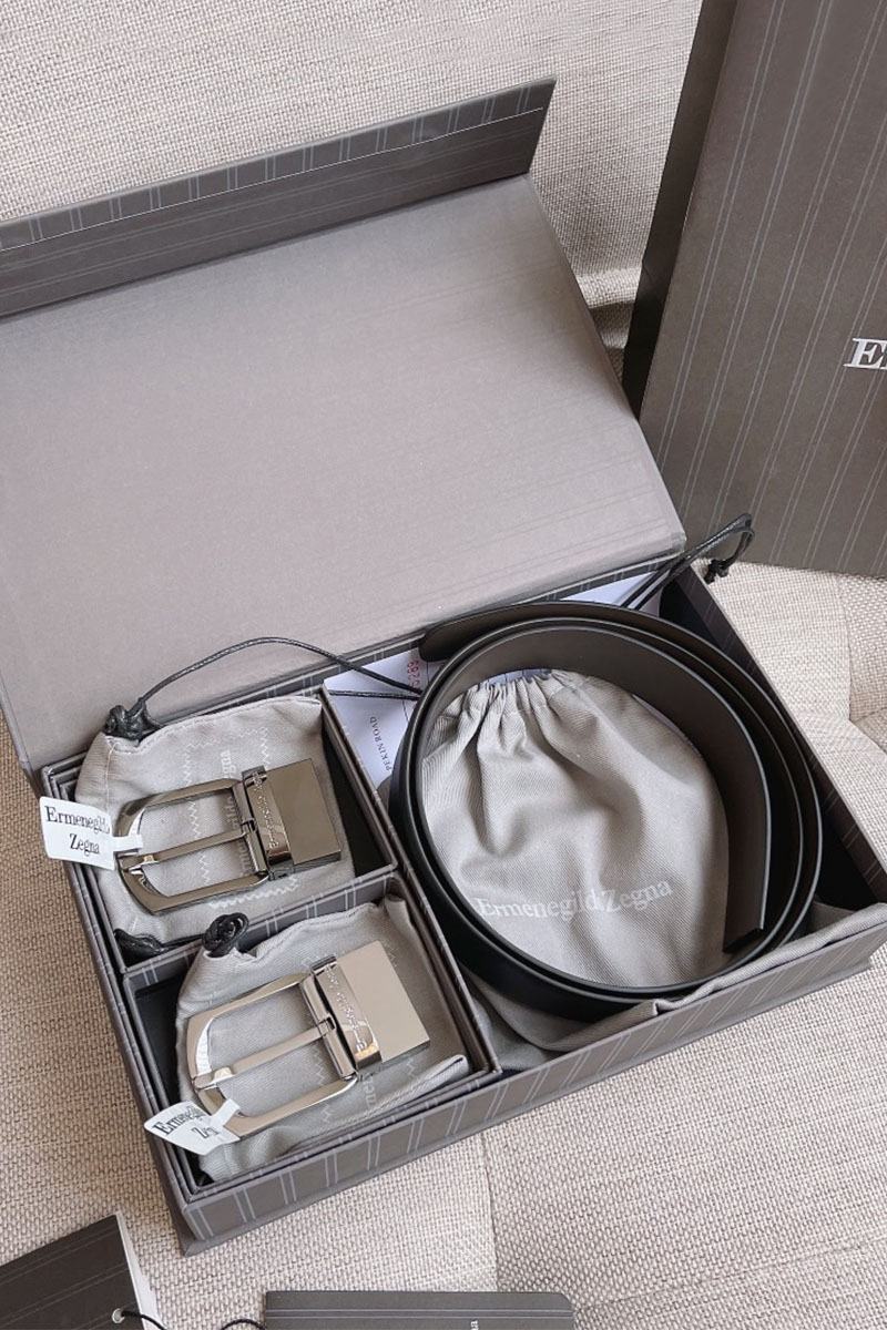 Zegna Двусторонний кожаный ремень Premium (длина 110 см, ширина 3.5 см)