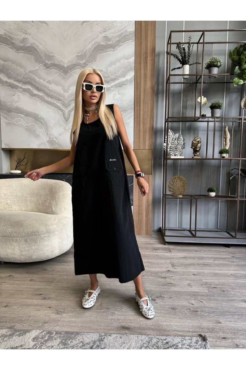 Designer Clothing Женское чёрное платье Marni