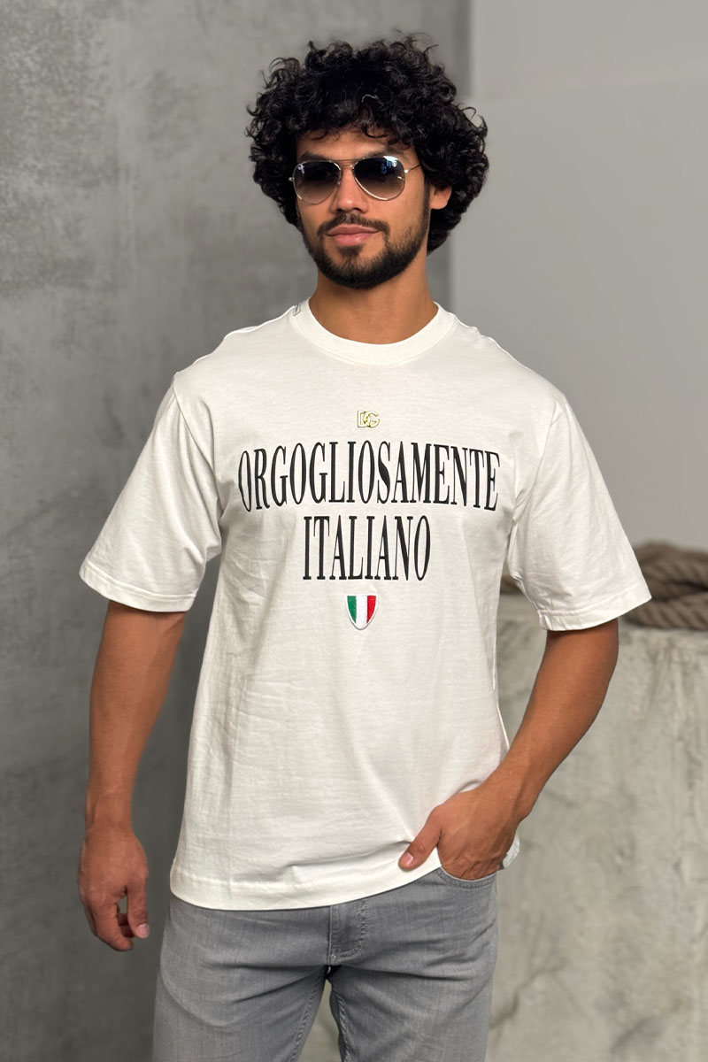 Dоlсе & Gаbbаnа Белая оверсайз футболка logo-plaque