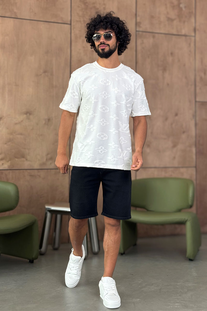Lоuis Vuittоn Белая оверсайз футболка Monogram All-over