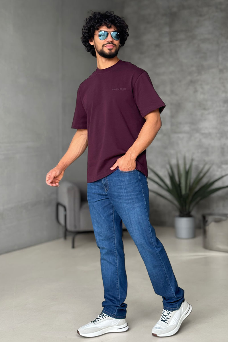 Designer Clothing Мужская фиолетовая футболка Golden Goose 