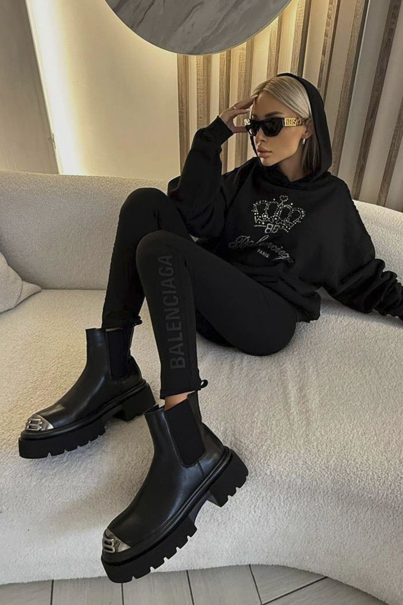 Balenciaga Женские черные леггинсы 
