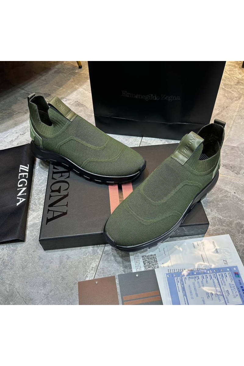 Zegna Мужские текстильные кроссовки 