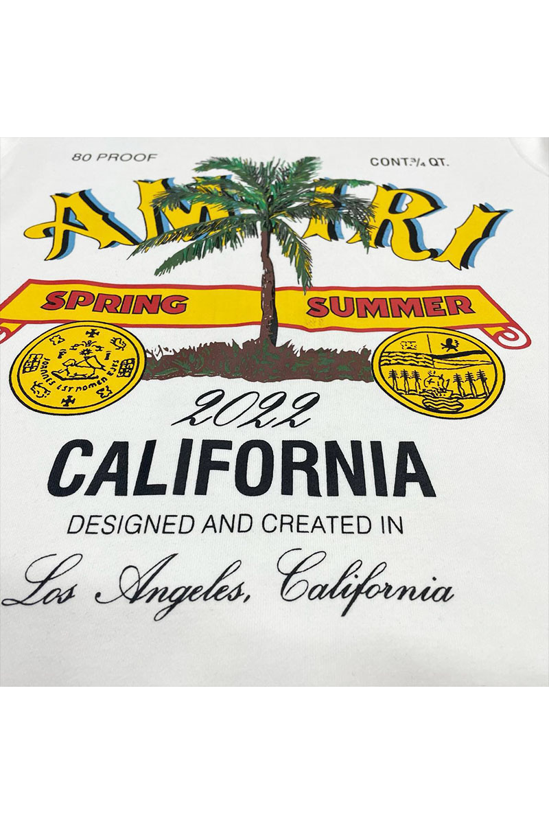 Amiri Белый мужской свитшот Rum Label logo-print