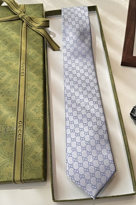 Галстук GG Monogram premium 146x7 см - Blue