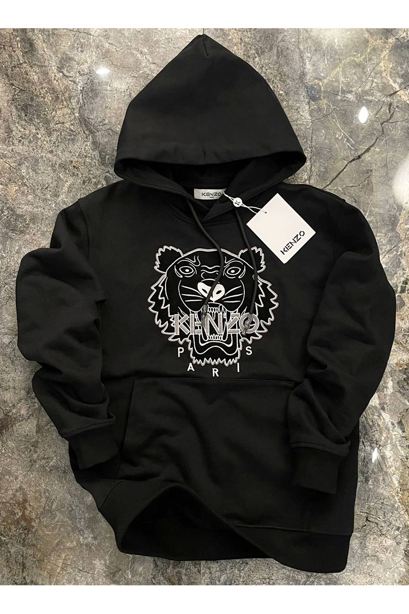 Kenzo Худи чёрного цвета Tiger logo-embroidered