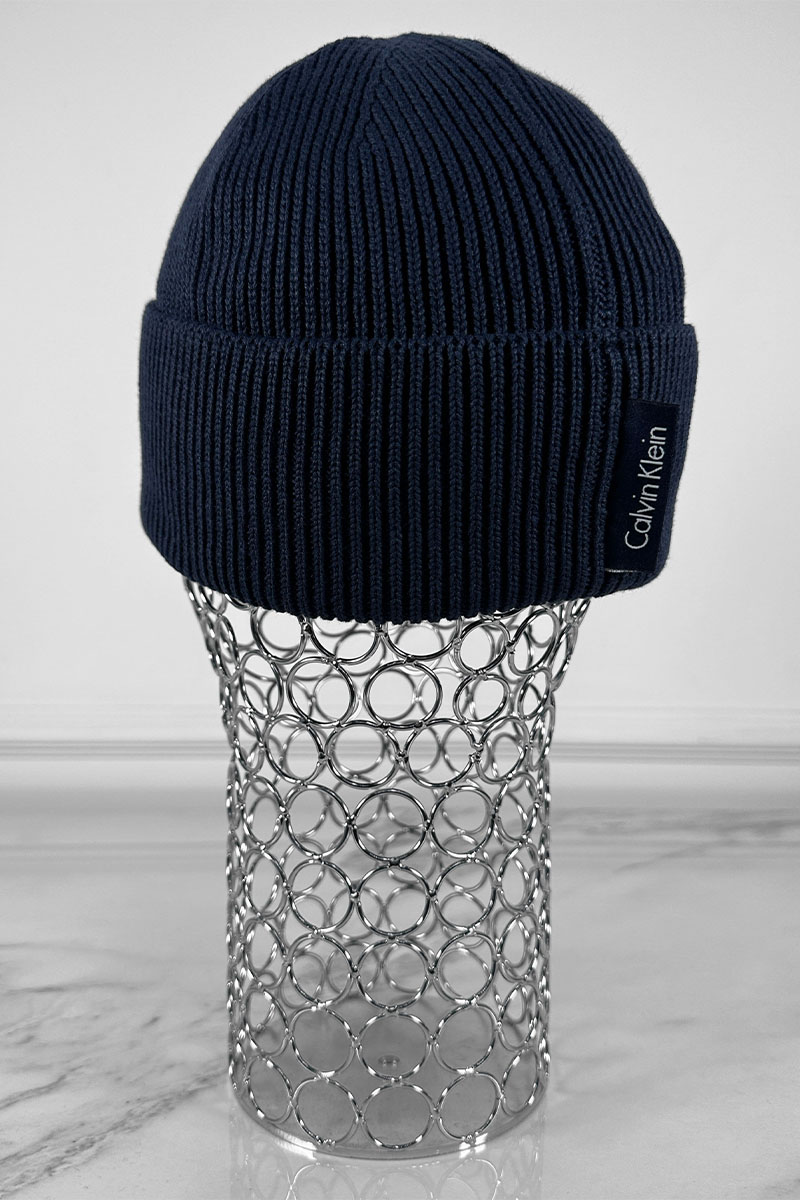 Calvin Klein Синяя шапка monologo patch 