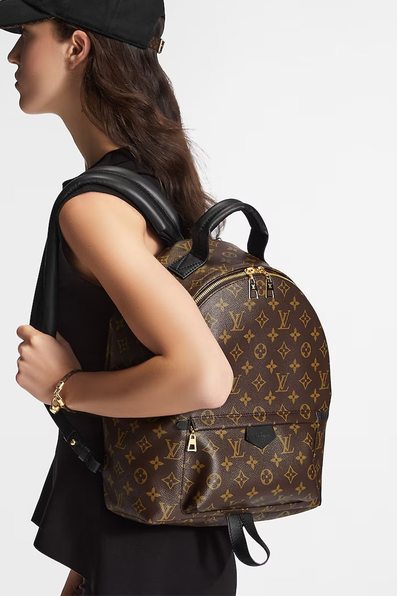 Lоuis Vuittоn Женский кожаный рюкзак Palm Springs MM 35x27 см