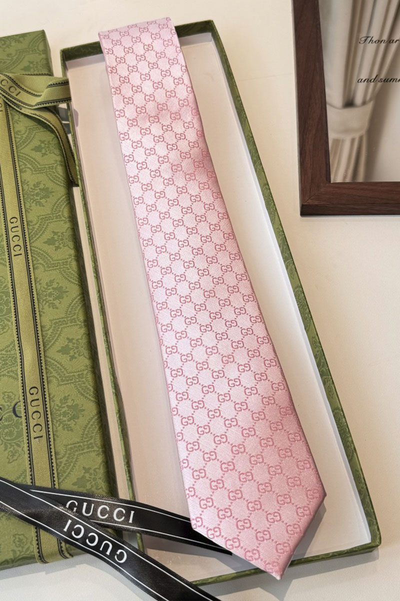Gucci Галстук GG Monogram premium 146x7 см - Pink