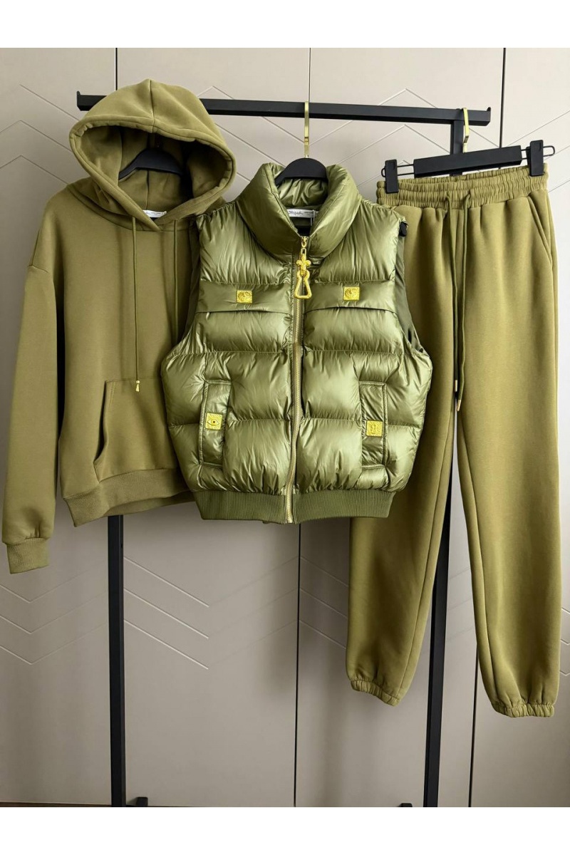 Schiaparelli Женский костюм тройка на флисе Premium - Green