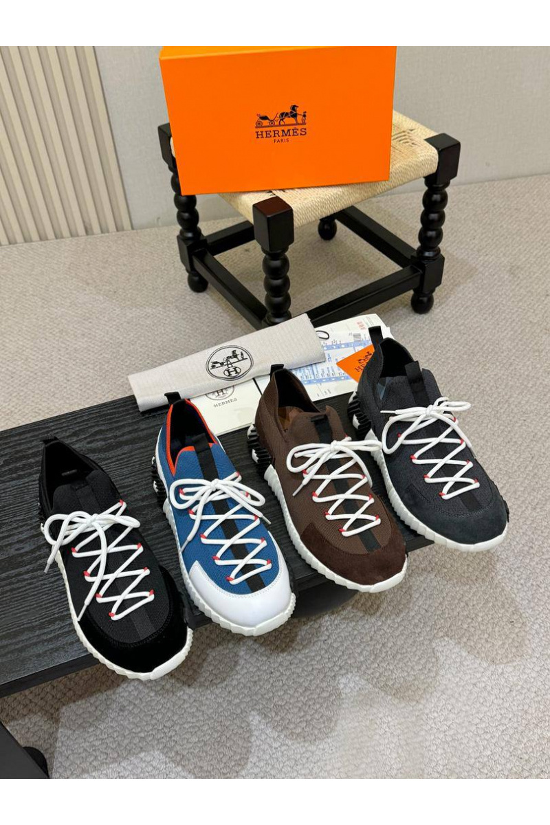 Hermes Текстильные кроссовки lift slip-on
