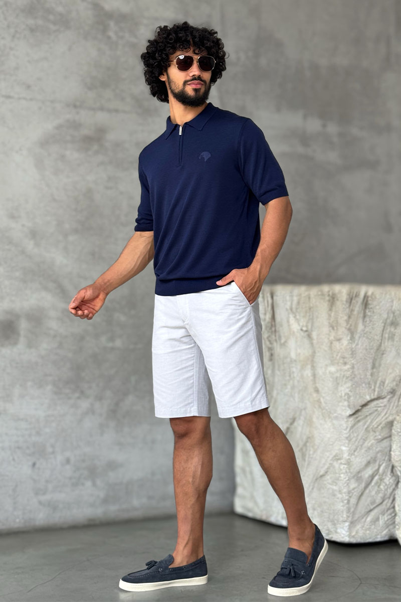 Stеfаnо Riссi Мужское поло Eagle zip-neck - Navy