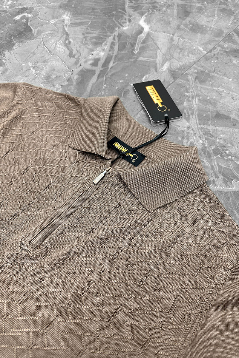Zilli Поло с длинным рукавом zip-up - Beige
