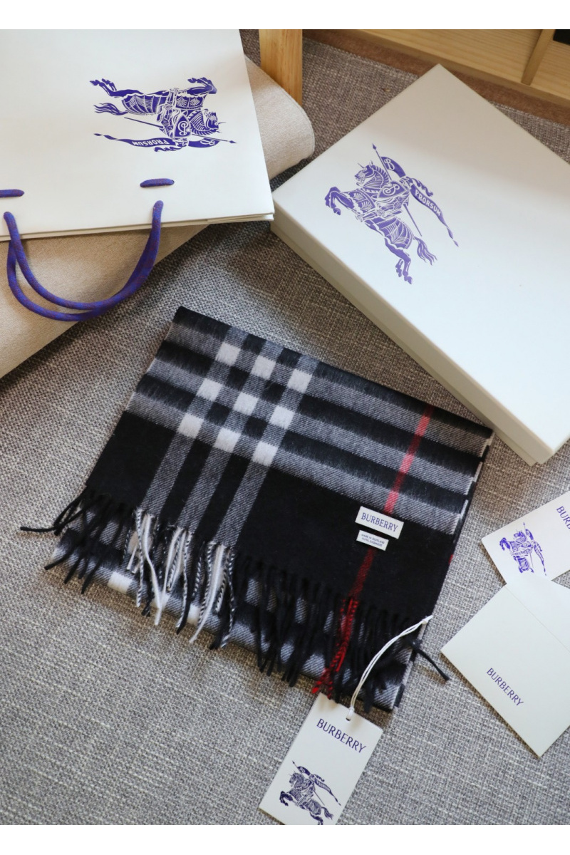 Burberry Шарф two-tone Check premium 168x30 см - Black