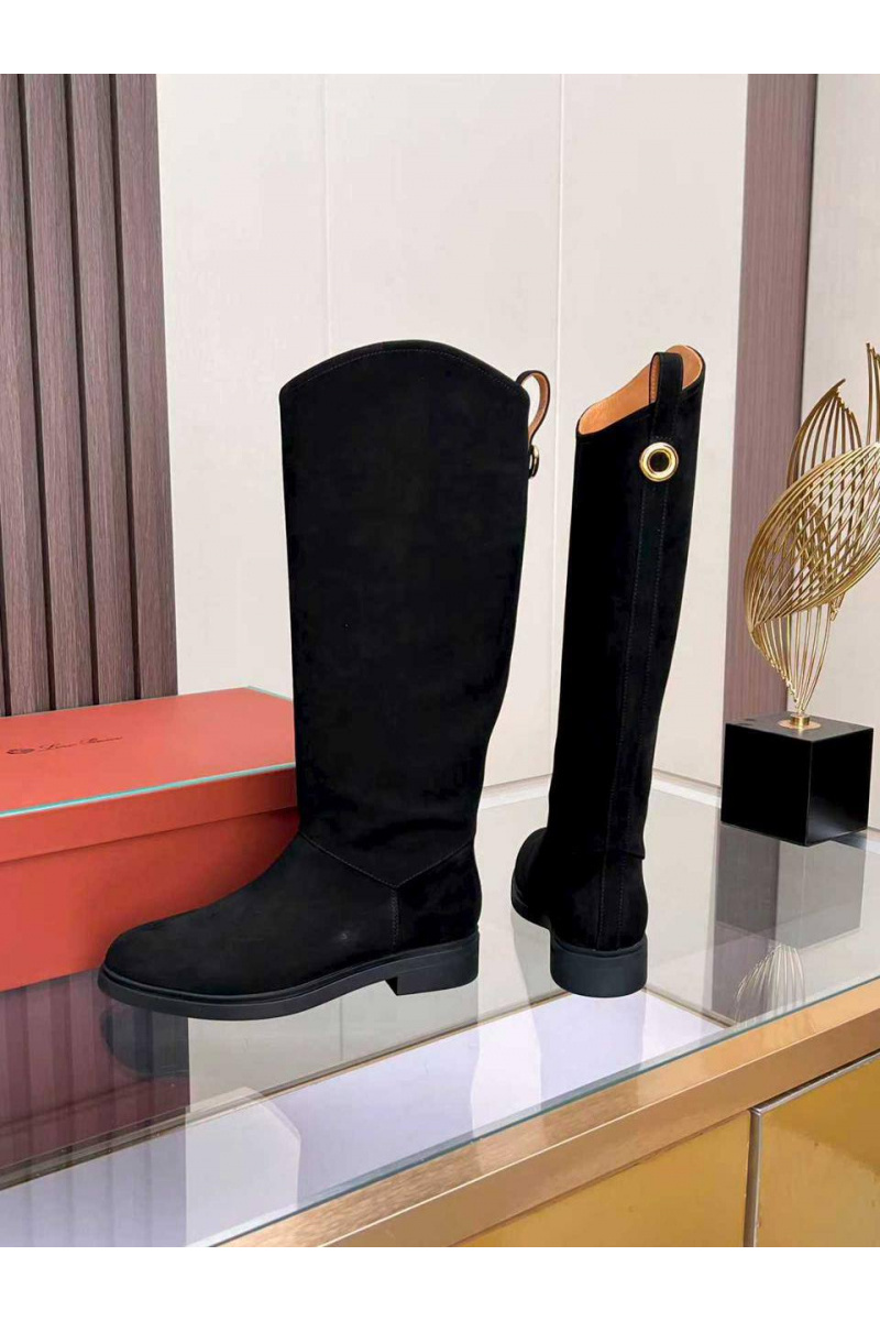 Loro Piana Женские замшевые сапоги premium - Black