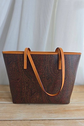 Кожаная сумка с узором пейсли 29x26 см